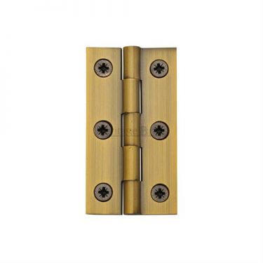 Click Here To Enlarge This Photo Of HG99-120-AT Heritage Brass Hinge Brass 2 ½" x 1 ⅜" Antique Brass Finish