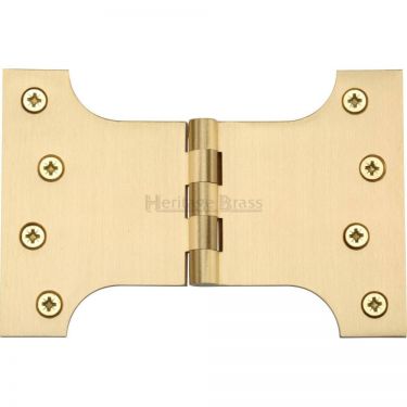 Click Here To Enlarge This Photo Of HG99-395-SB Heritage Brass Parliament Hinge Brass 4" x 4" x 6" Satin Brass Finish