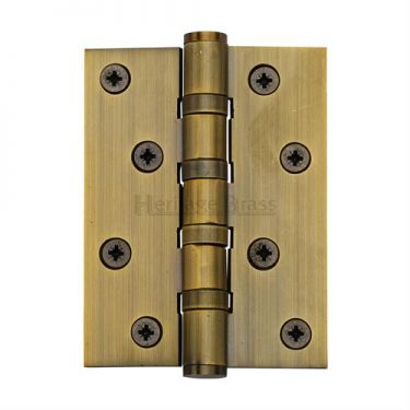 Click Here To Enlarge This Photo Of HG99-400-AT Heritage Brass Ball Bearing Hinge 4" x 3" Antique Brass Finish