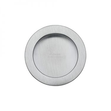 Click Here To Enlarge This Photo Of RD2322-SC M.Marcus Sliding Door Round Flush Pulls Satin Chrome