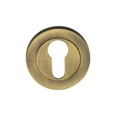 RS2004-AT Heritage Brass Euro Profile Cylinder Escutcheon Antique Brass Finish