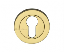RS2004-PB Heritage Brass Euro Profile Cylinder Escutcheon Polished Brass Finish