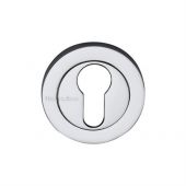 RS2004-PC Heritage Brass Euro Profile Cylinder Escutcheon Polished Chrome Finish