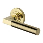 RS2261-PB Heritage Brass Door Handle Lever on Rose Spectral Design Polished Brass Finish