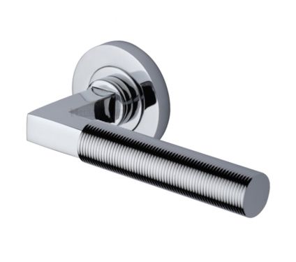 Click Here To Enlarge This Photo Of RS2261-PC Heritage Brass Door Handle Lever on Rose Spectral Design Polished Chrome Finish