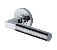 RS2261-PC Heritage Brass Door Handle Lever on Rose Spectral Design Polished Chrome Finish