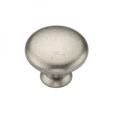 Click Here To Enlarge This Photo Of TK4226-030-DPW M.Marcus Classic Round Knob 30mm Distressed Pewter on Zinc Finish