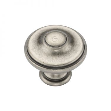 Click Here To Enlarge This Photo Of TK4408-030-DPW M.Marcus Domed Round Knob 30mm Distressed Pewter on Zinc Finish