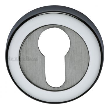 Click Here To Enlarge This Photo Of V4020-AP Heritage Brass Euro Profile Cylinder Escutcheon Apollo Finish