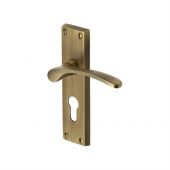 V4146.48-AT Heritage Brass Door Handle For Euro Profile Plate Sophia Design Antique Brass Finish