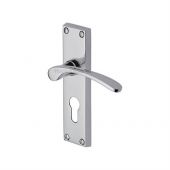 V4146.48-PC Heritage Brass Door Handle For Euro Profile Plate Sophia Design Polished Chrome Finish