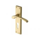 V4146.48-SB Heritage Brass Door Handle For Euro Profile Plate Sophia Design Satin Brass Finish