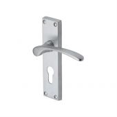 V4146.48-SC Heritage Brass Door Handle For Euro Profile Plate Sophia Design Satin Chrome Finish