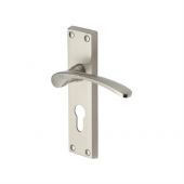 V4146.48-SN Heritage Brass Door Handle For Euro Profile Plate Sophia Design Satin Nickel Finish