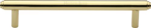 Click Here To Enlarge This Photo Of V4410 128-PB Heritage Brass Cabinet Pull Stepped Design 128mm ctc Polished Brass Finish