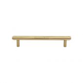 V4410 128-SB Heritage Brass Cabinet Pull Stepped Design 128mm ctc Satin Brass Finish