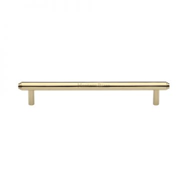 Click Here To Enlarge This Photo Of V4410 160-PB Heritage Brass Cabinet Pull Stepped Design 160mm ctc Polished Brass Finish