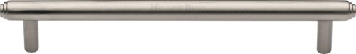 Click Here To Enlarge This Photo Of V4410 160-SN Heritage Brass Cabinet Pull Stepped Design 160mm ctc Satin Nickel Finish