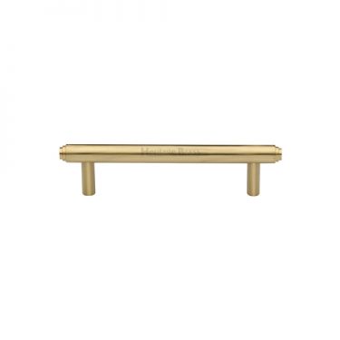 Click Here To Enlarge This Photo Of V4410 96-SB Heritage Brass Cabinet Pull Stepped Design 96mm ctc Satin Brass Finish