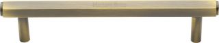 V4422 128-AT Heritage Brass Cabinet Pull Hexagon Design 128mm ctc Antique Brass Finish