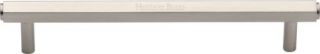 V4422 96-SN Heritage Brass Cabinet Pull Hexagon Design 96mm ctc Satin Nickel Finish