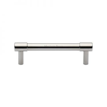 Click Here To Enlarge This Photo Of V4434 96-PNF Heritage Brass Cabinet Pull Phoenix Design 96mm ctc Polished Nickel Finish