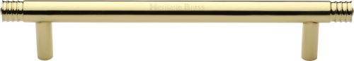 Click Here To Enlarge This Photo Of V4446 128-PB Heritage Brass Cabinet Pull Contour Design 128mm ctc Polished Brass Finish