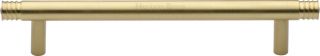 V4446 128-SB Heritage Brass Cabinet Pull Contour Design 128mm ctc Satin Brass Finish
