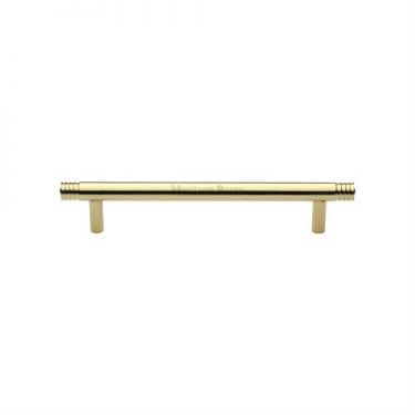 Click Here To Enlarge This Photo Of V4446 160-PB Heritage Brass Cabinet Pull Contour Design 160mm ctc Polished Brass Finish