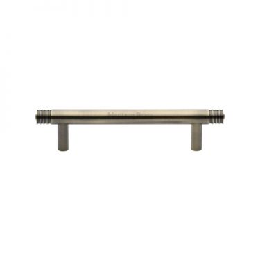Click Here To Enlarge This Photo Of V4446 96-AT Heritage Brass Cabinet Pull Contour Design 96mm ctc Antique Brass Finish
