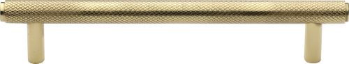 Click Here To Enlarge This Photo Of V4458 128-PB Heritage Brass Cabinet Pull Complete Knurl Design 128mm ctc Polished Brass Finish