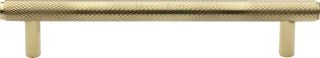 V4458 128-PB Heritage Brass Cabinet Pull Complete Knurl Design 128mm ctc Polished Brass Finish