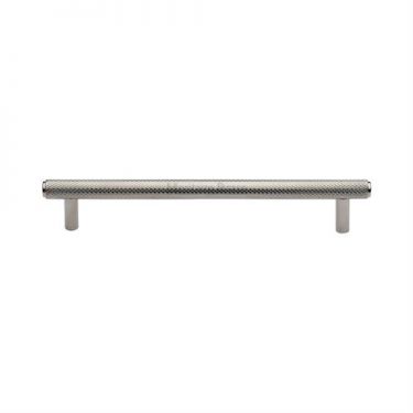 Click Here To Enlarge This Photo Of V4458 128-PNF Heritage Brass Cabinet Pull Complete Knurl Design 128mm ctc Polished Nickel Finish