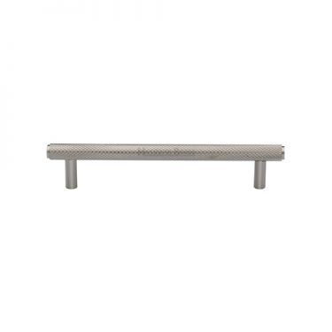 Click Here To Enlarge This Photo Of V4458 128-SN Heritage Brass Cabinet Pull Complete Knurl Design 128mm ctc Satin Nickel Finish
