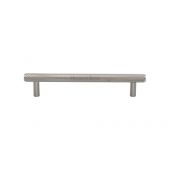V4458 128-SN Heritage Brass Cabinet Pull Complete Knurl Design 128mm ctc Satin Nickel Finish
