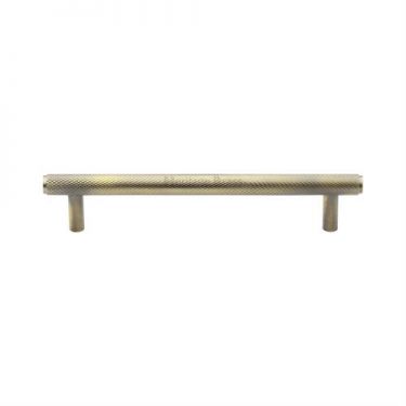 Click Here To Enlarge This Photo Of V4458 160-AT Heritage Brass Cabinet Pull Complete Knurl Design 160mm ctc Antique Brass Finish