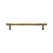 V4458 160-AT Heritage Brass Cabinet Pull Complete Knurl Design 160mm ctc Antique Brass Finish