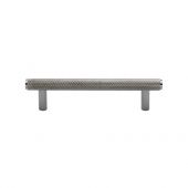 V4458 96-PNF Heritage Brass Cabinet Pull Complete Knurl Design 96mm ctc Polished Nickel Finish