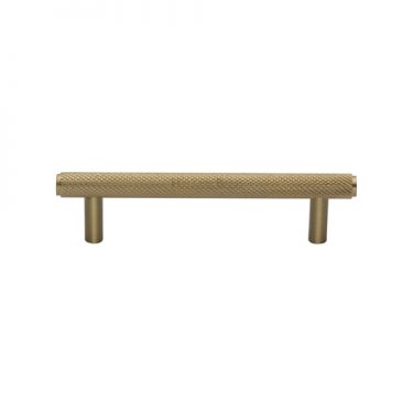 Click Here To Enlarge This Photo Of V4458 96-SB Heritage Brass Cabinet Pull Complete Knurl Design 96mm ctc Satin Brass Finish