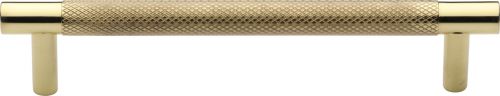 Click Here To Enlarge This Photo Of V4461 128-PB Heritage Brass Cabinet Pull Partial Knurl Design 128mm ctc Polished Brass Finish