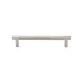 V4461 128-PNF Heritage Brass Cabinet Pull Partial Knurl Design 128mm ctc Polished Nickel Finish