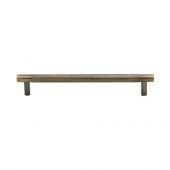 V4461 160-AT Heritage Brass Cabinet Pull Partial Knurl Design 160mm ctc Antique Brass Finish