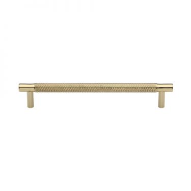 Click Here To Enlarge This Photo Of V4461 160-PB Heritage Brass Cabinet Pull Partial Knurl Design 160mm ctc Polished Brass Finish
