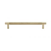 V4461 160-PB Heritage Brass Cabinet Pull Partial Knurl Design 160mm ctc Polished Brass Finish