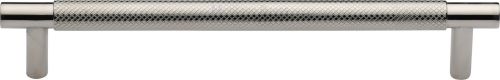 Click Here To Enlarge This Photo Of V4461 160-PNF Heritage Brass Cabinet Pull Partial Knurl Design 160mm ctc Polished Nickel Finish