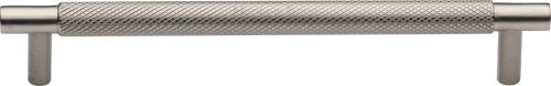 Click Here To Enlarge This Photo Of V4461 160-SN Heritage Brass Cabinet Pull Partial Knurl Design 160mm ctc Satin Nickel Finish