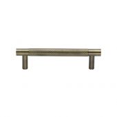 V4461 96-AT Heritage Brass Cabinet Pull Partial Knurl Design 96mm ctc Antique Brass Finish