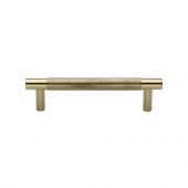 V4461 96-PB Heritage Brass Cabinet Pull Partial Knurl Design 96mm ctc Polished Brass Finish