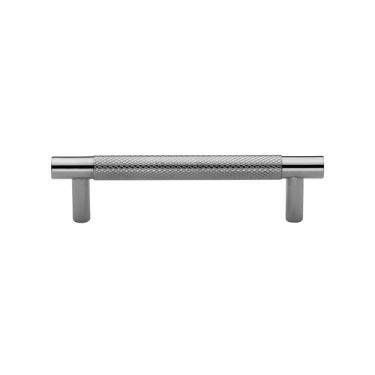 Click Here To Enlarge This Photo Of V4461 96-PNF Heritage Brass Cabinet Pull Partial Knurl Design 96mm ctc Polished Nickel Finish