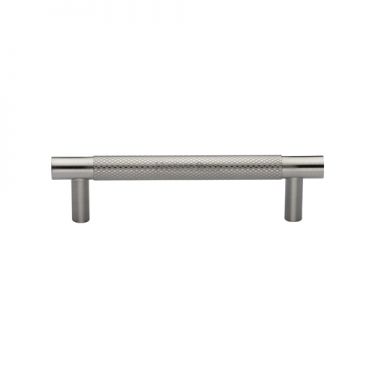 Click Here To Enlarge This Photo Of V4461 96-SN Heritage Brass Cabinet Pull Partial Knurl Design 96mm ctc Satin Nickel Finish